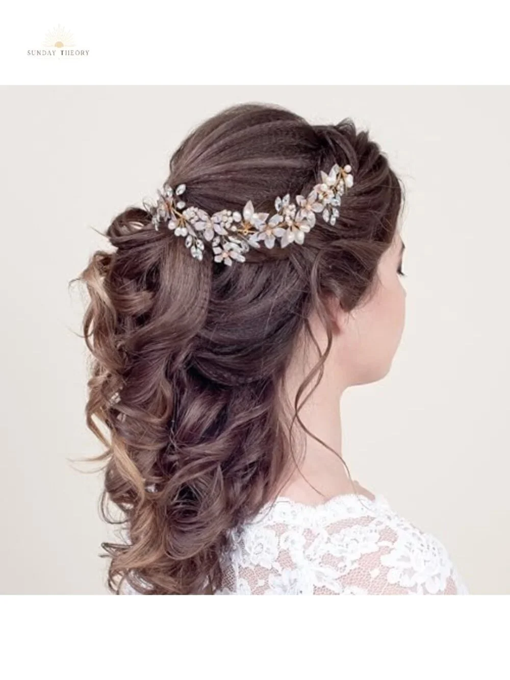 Bridal Pearl Headband Wedding Hair Accessory Floral Design